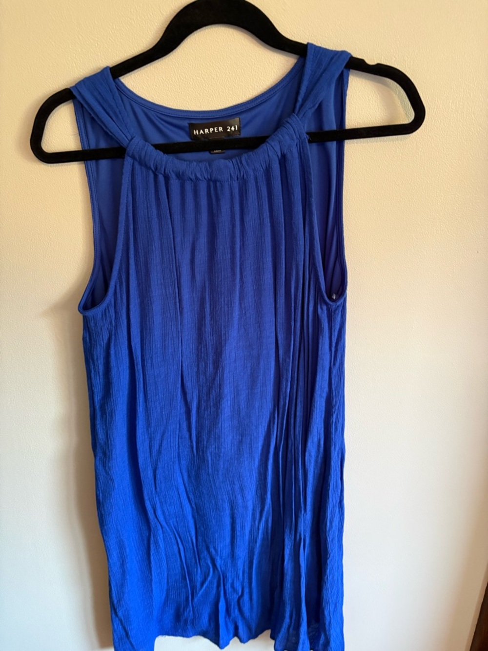 Harper Cobalt Blue Sleeveless Pleated Mini Dress